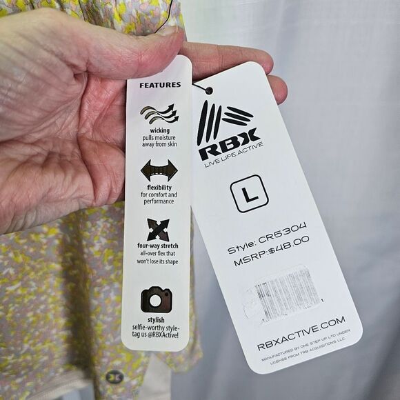 RBX Yellow Multi Print Lined Running Shorts Size Large - Picture 6 of 7